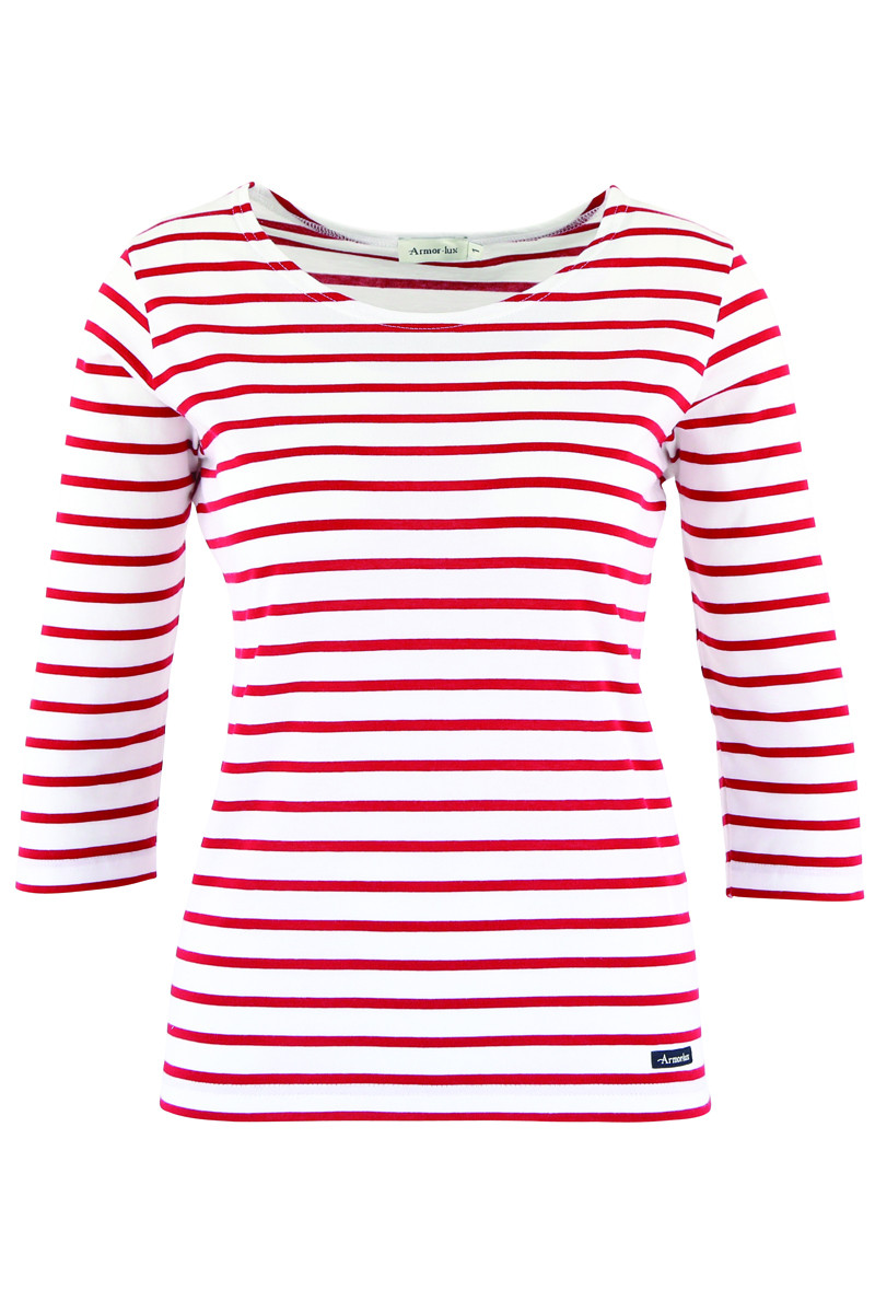 "CAP COZ" 3/4 LENGTH SLEEVE BRETON STRIPED T-SHIRT